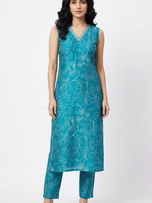 V-Neck Co-ord Set with lining