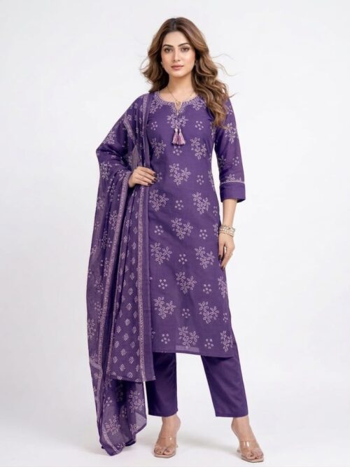 Bandhej Print Kurta Set with Dupatta