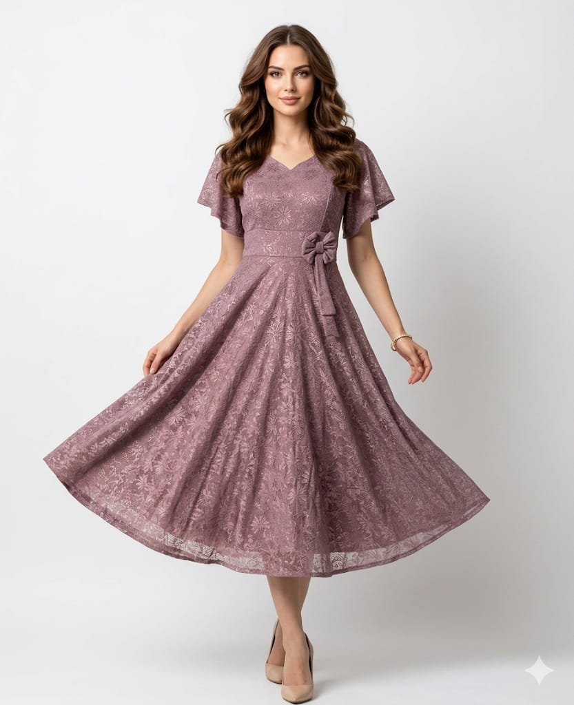 Stylish Party Wear Short Western Gown