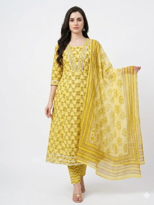Jaipuri Cotton Anarkali Set with Dupatta – Special Offer