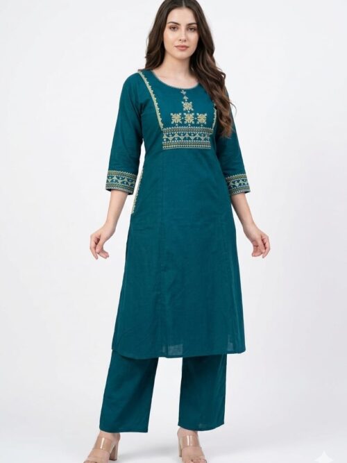 Two Pocket Embroidery Co-ord Set