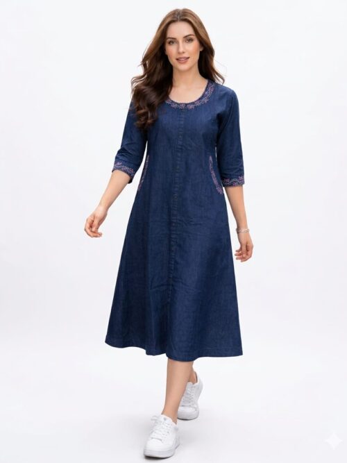 Denim Short Western One-Piece Dress