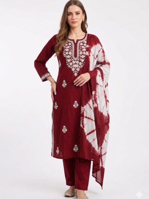 Elegant Lakhnawi Work Dress Set