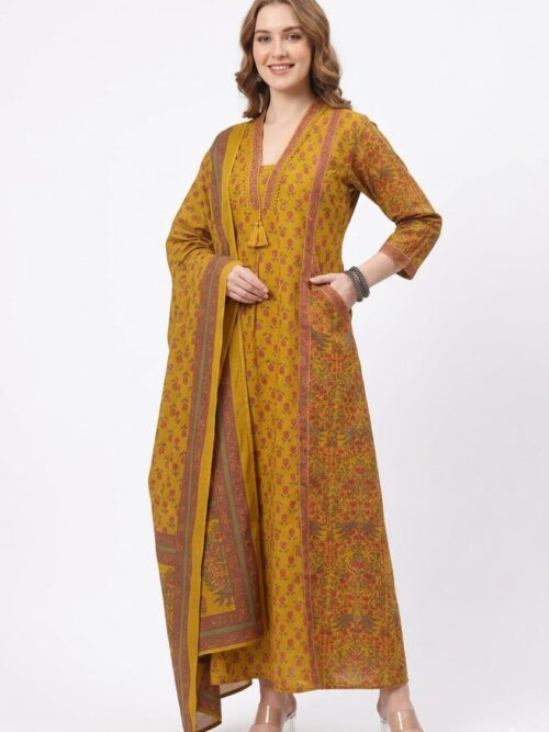 2 Pocket Jaipuri Cotton Anarkali Set