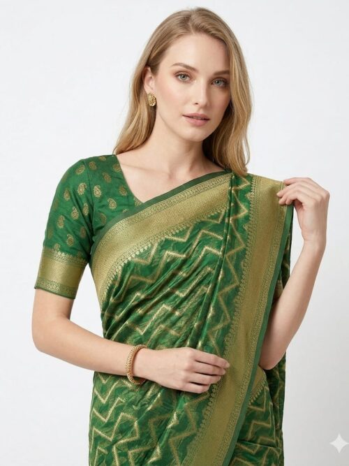 Zigzag Embroidery Saree