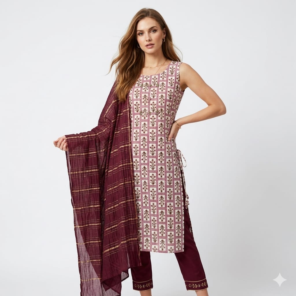 Party Wear Lycra Dress Set with Dupatta