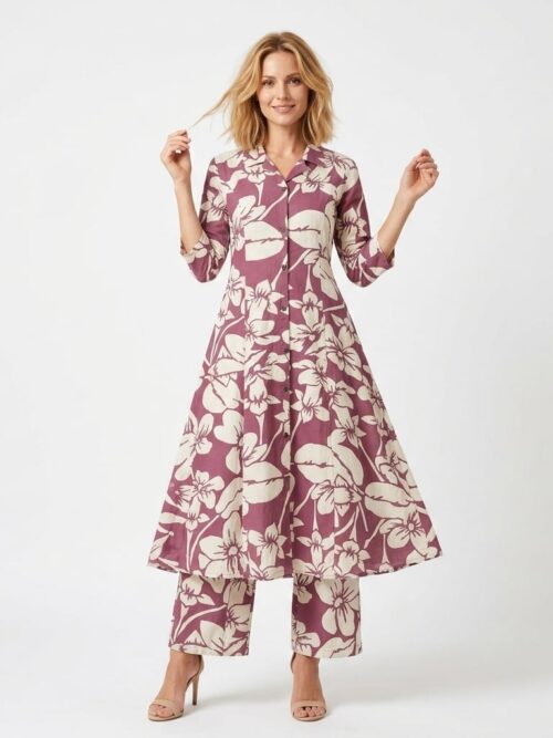 Onion pink Daily Wear Office Wear Collar Co-ord Set