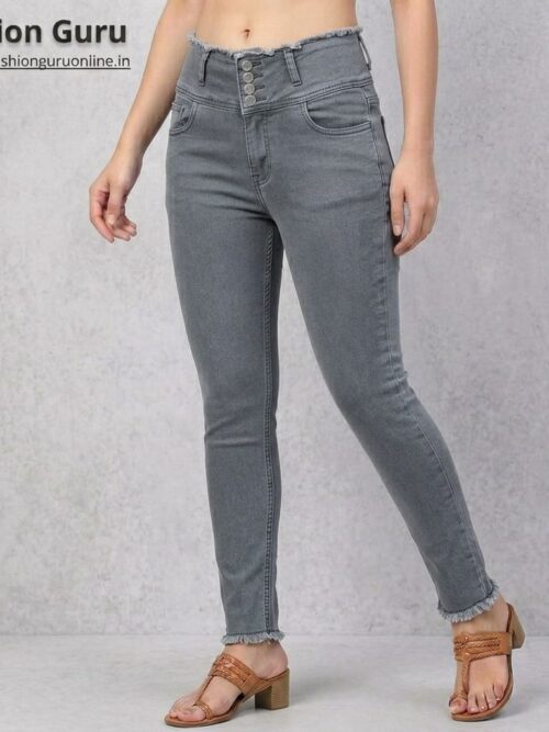 High Waist Skinny Fit 4 buttons Jeans