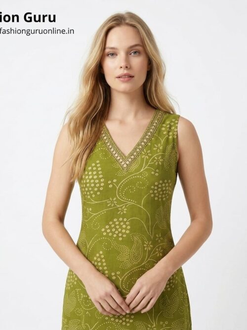 Mehandi green Muslin Silk Party Wear Co-ord Set