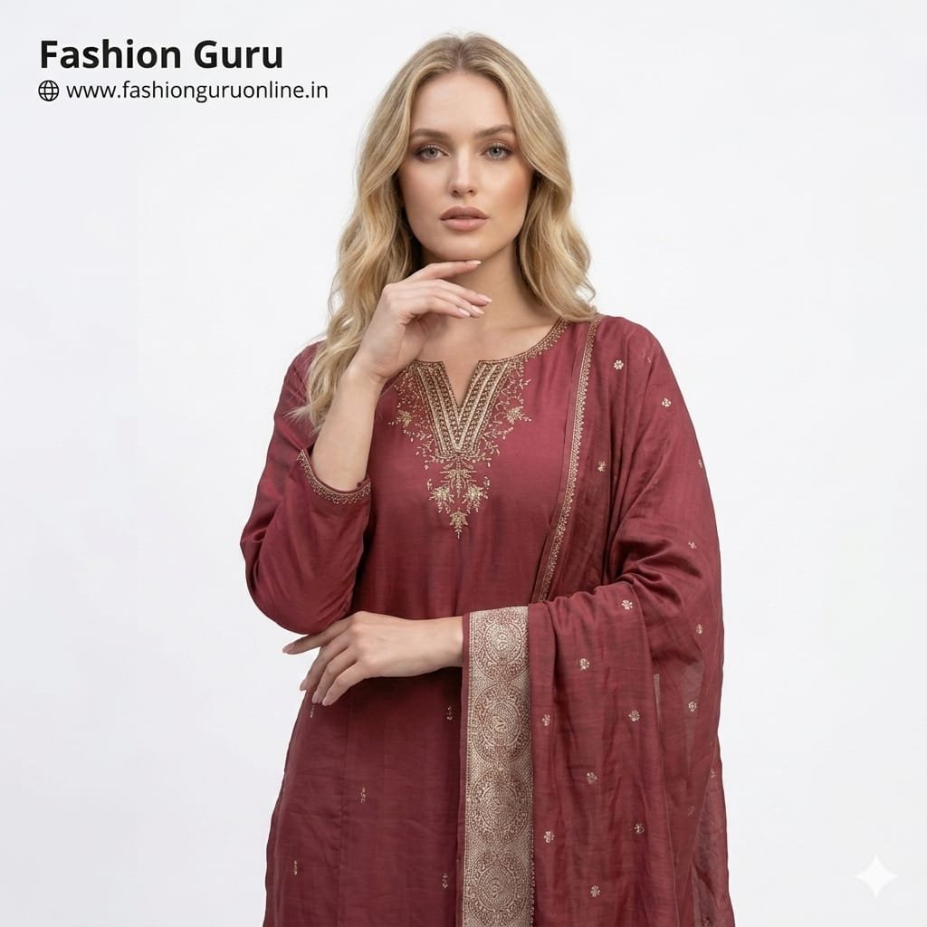 Heavy Stone Work Party Wear Dress with Dupatta