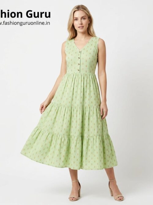 Summer Special Short Western Gown - Pista Green, XL-42