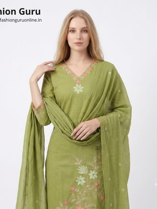 Beautiful Floral Embroidery Designer Dress Suit
