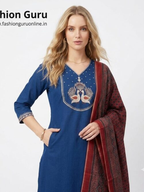 Fusion of Paithani and Ajrakh Dress