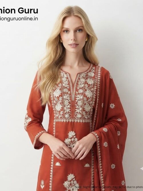 Heavy Chikankari Work 3-Piece Dress Set