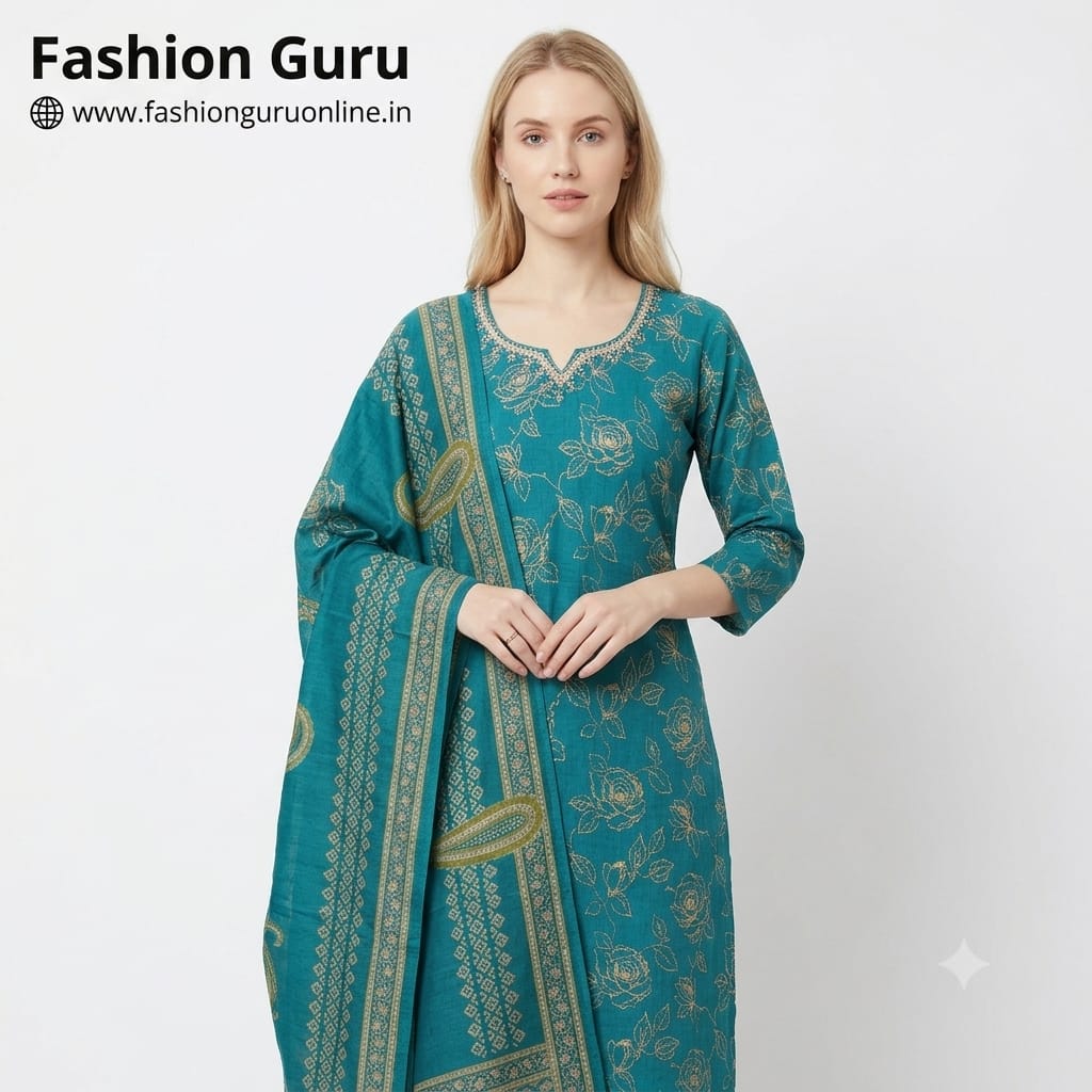 Rose Print Party Wear Dress