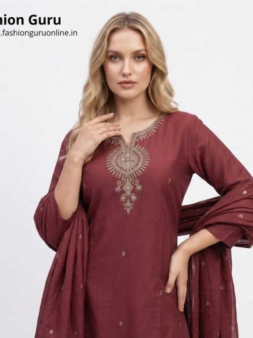 Heavy Stone Work Party Wear Dress with Dupatta