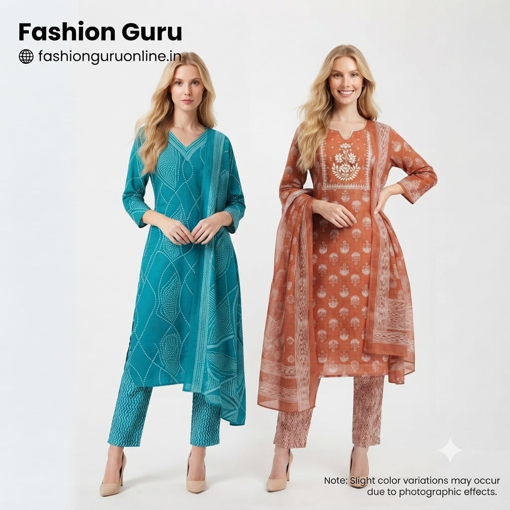 Neckline Embroidery Batik Dress Set with Dupatta