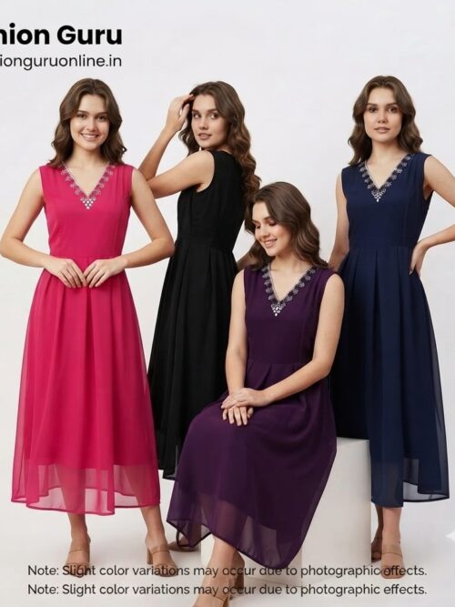 Mirror Work Short Western Gown