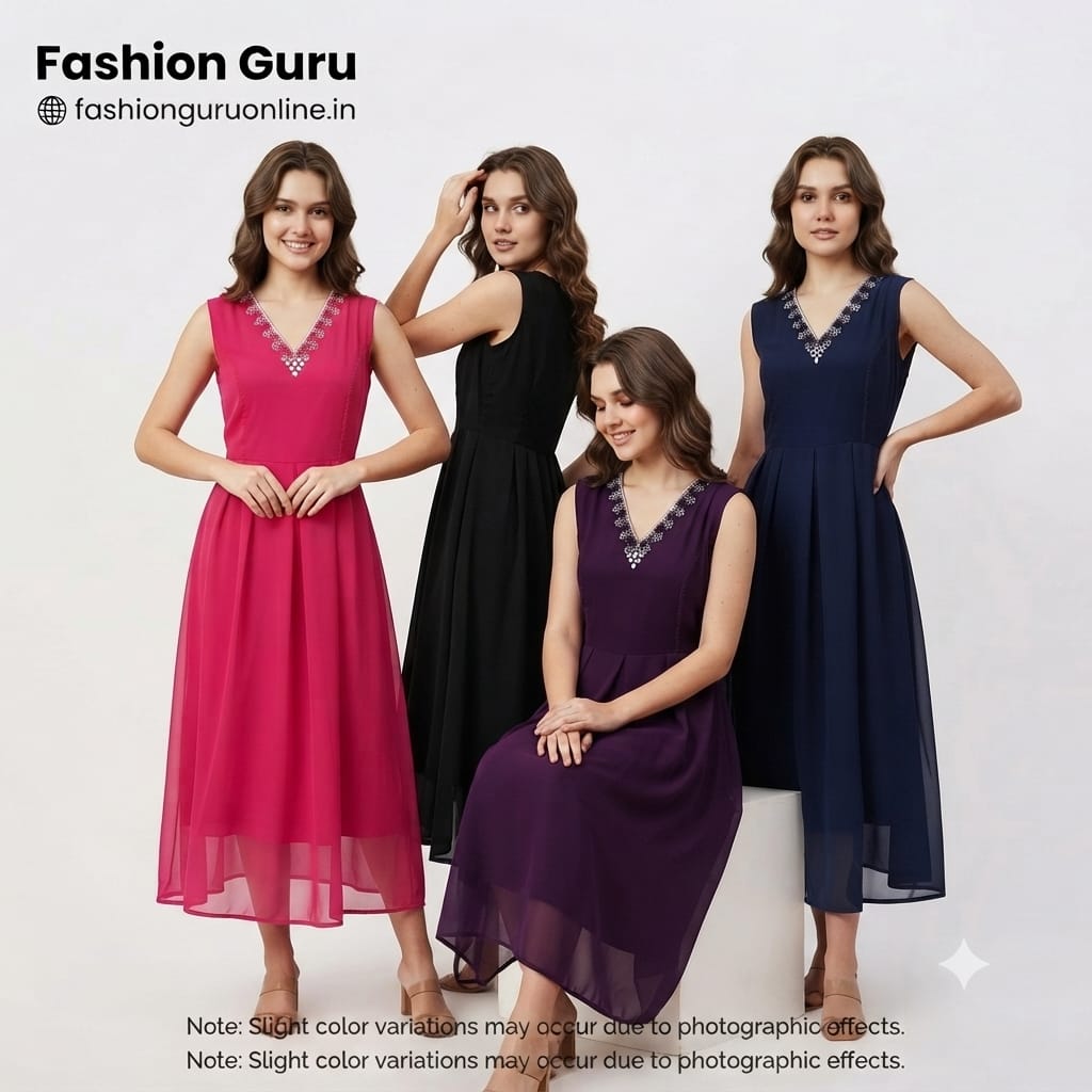 Mirror Work Short Western Gown