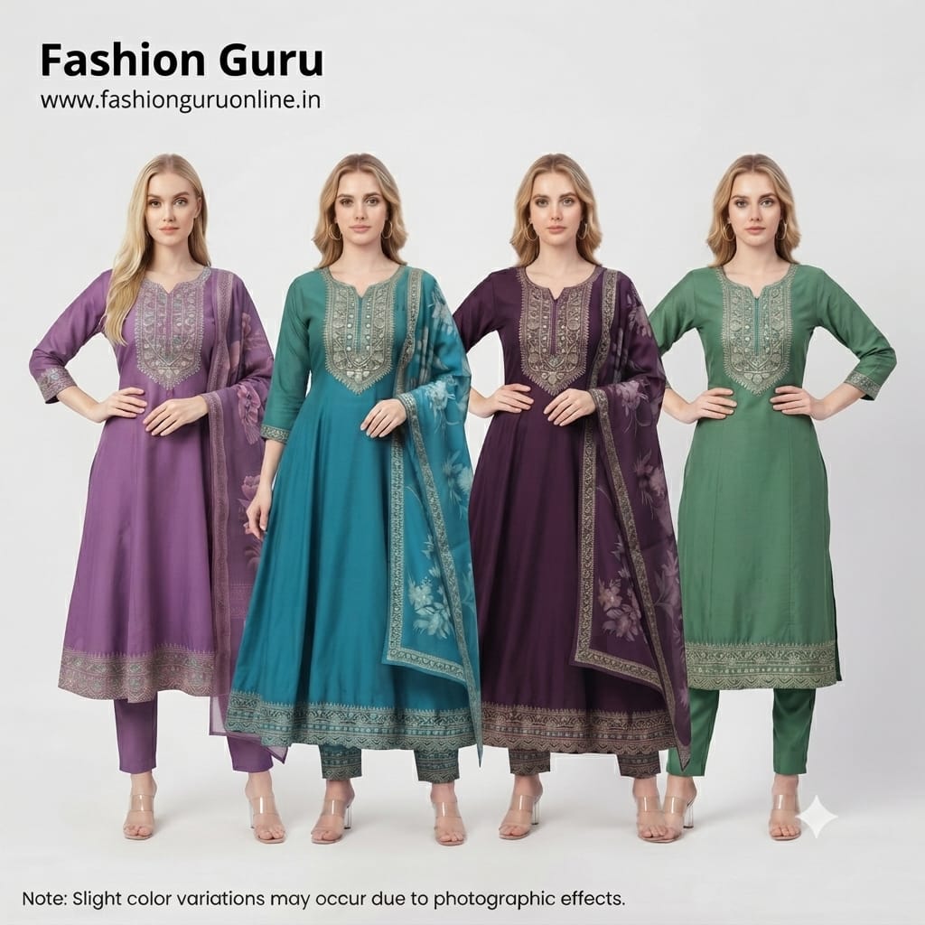 Party Wear Anarkali Suit with Digital Print Dupatta