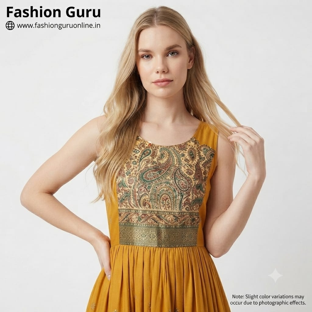 Ikkat Print Party Wear Western Gown