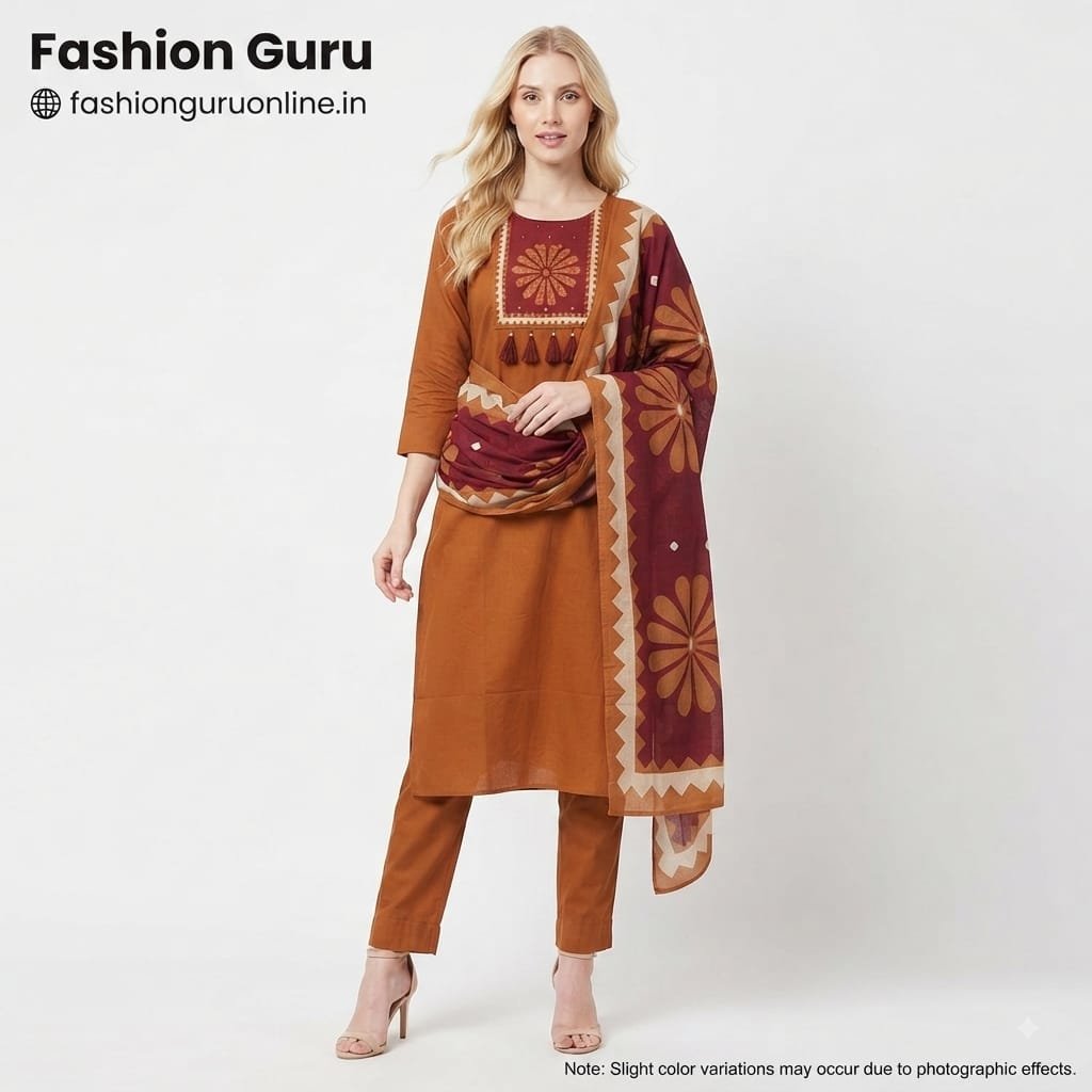 Big Flower Dress with Dupatta