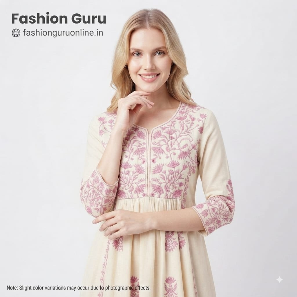 Floral Embroidery Full Length Western Gown