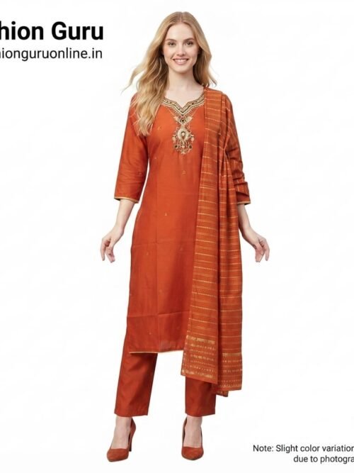 Raksha Bandhan Special Party Wear Dresses  - Orange, XXL-44