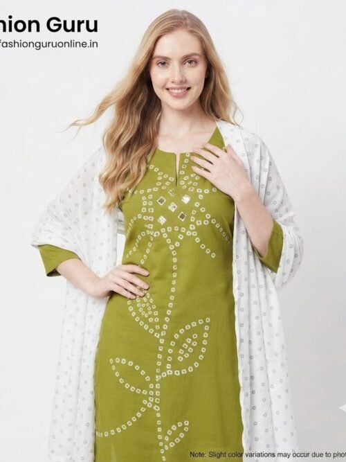 Bandhani Print Cotton Dress