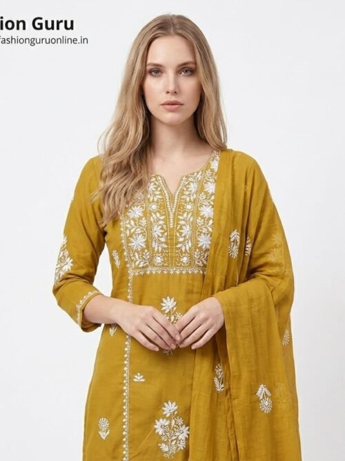 Lakhnawi Dress Set with Dupatta
