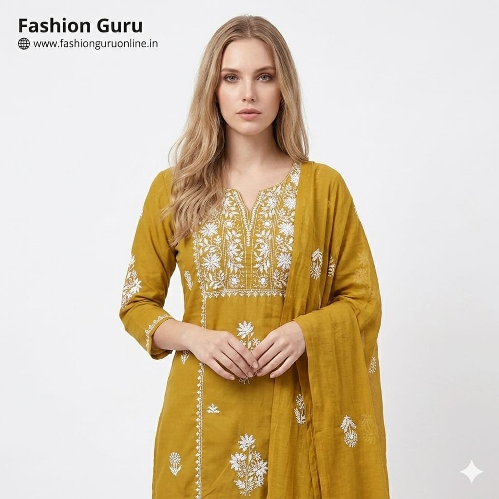 Lakhnawi Dress Set with Dupatta