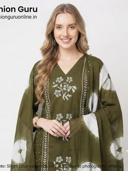 Katha Work Kalamkari Print Dress Suit