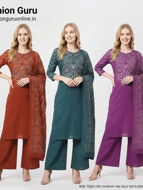 Viral Bandhani Dress Set with Cotton Dupatta