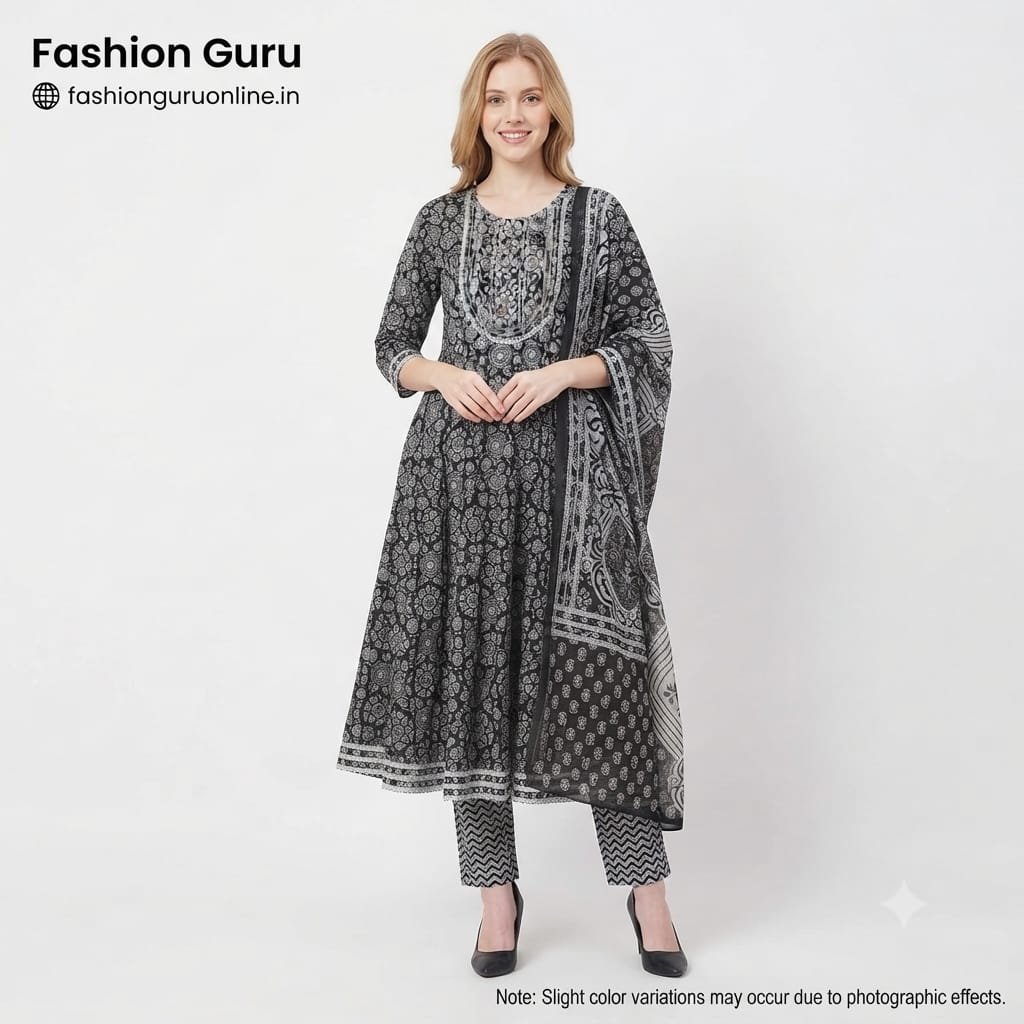 🌸 Jaipuri Cotton Anarkali Dress with Dupatta 🌸 - Image 2