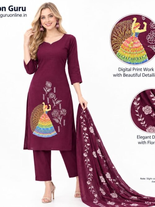 Digital Print Premium Cotton Dupatta Set