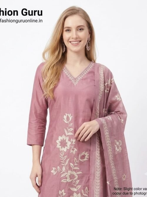 🌸 Flower Embroidery Party Wear Dress ✨